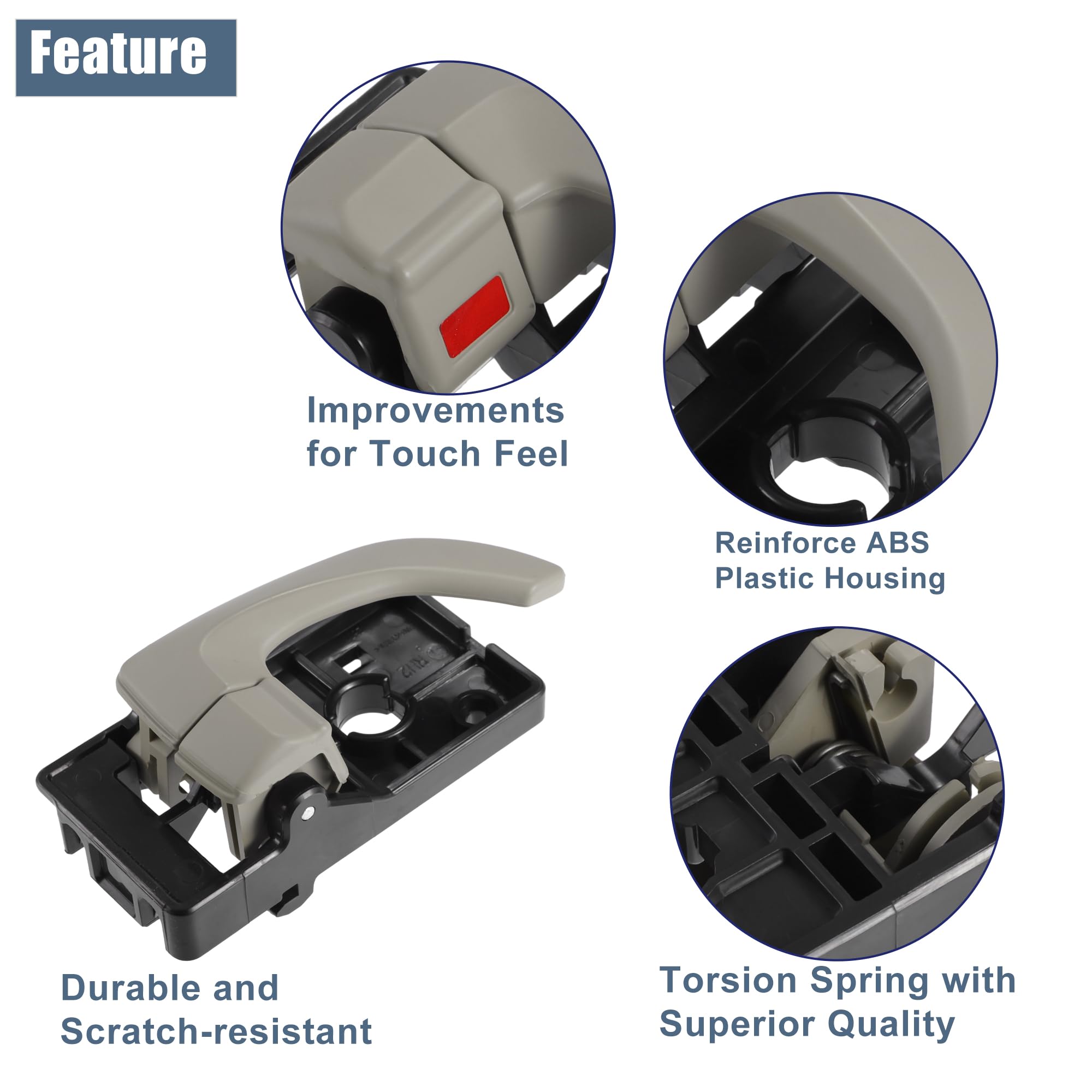 Amazon.com: ACROPIX Right Interior Door Handle Black Beige Fit for